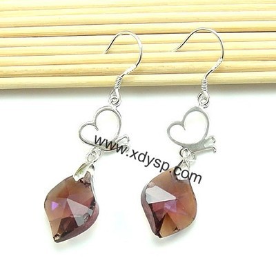 925純銀蝴蝶形鍍白金耳鉤,規(guī)格:10x14mm,925純銀制品